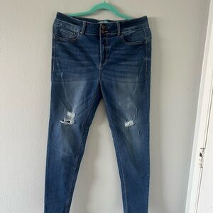 Wax Jean Blue Skinny Distressed Denim